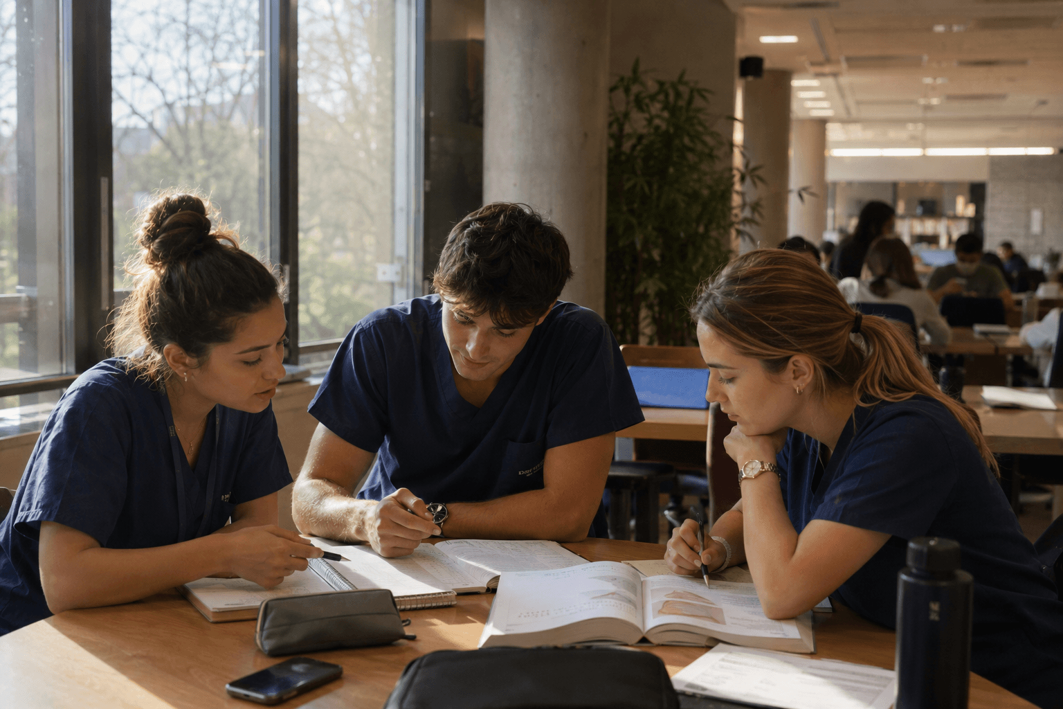 Residents studying together